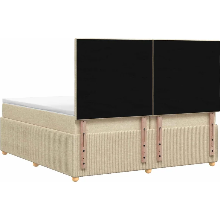 vidaXL Boxspringbett mit Matratze Creme 160x200 cm Stoff 3454436 – Bild 8