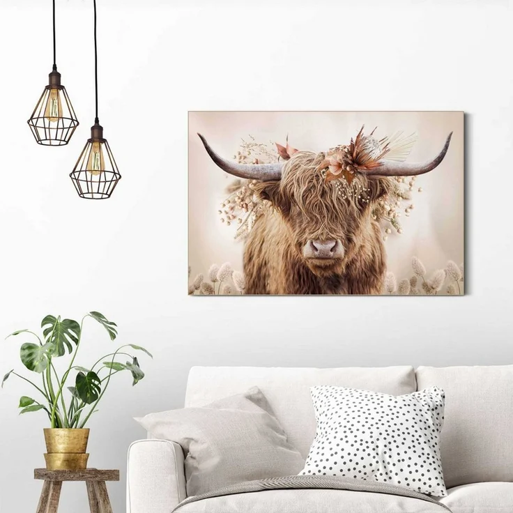 Reinders! Wandbild Highlander in Blumen – Bild 2