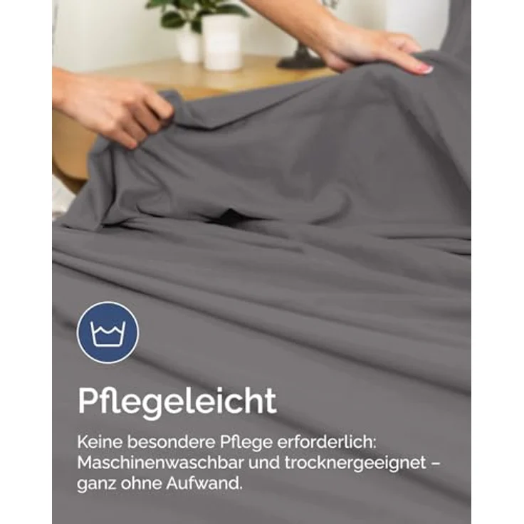 Spannbettlaken 150x200 cm Dunkelgrau - 30cm (12") Tiefe Tasche - Premium Mikrofaser Spannbetttuch - Weich und Knitterfrei - Atmungsaktiv, Hypoallergen und Oeko-TEX Standard 100 Zertifiziert – Bild 7