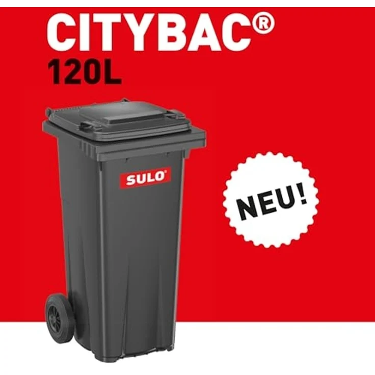 SULO Mülleimer Kunststoff-Müllgroßbehälter grau 120 l MGB Kunststoff – Bild 2