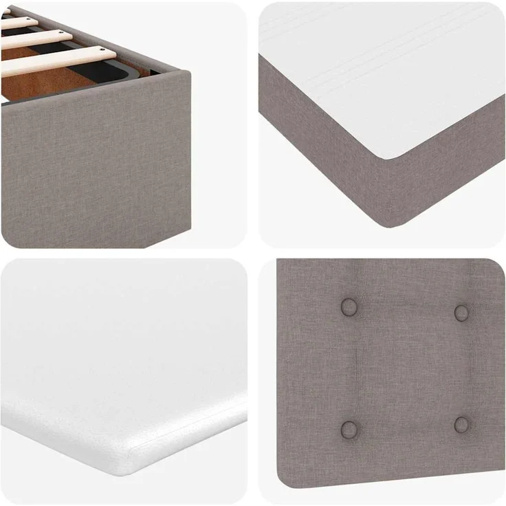 vidaXL Ottoman-Bett mit Matratze Taupe 100x200 cm Stoff 3311605 – Bild 10