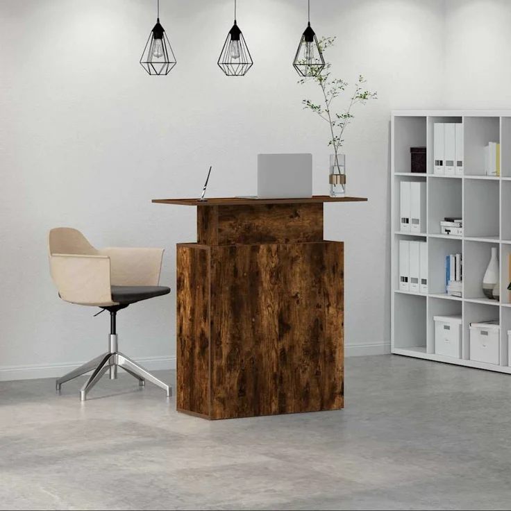 vidaXL Empfangstheke Räuchereiche 100x40x104 cm Holzwerkstoff 859055 – Bild 2