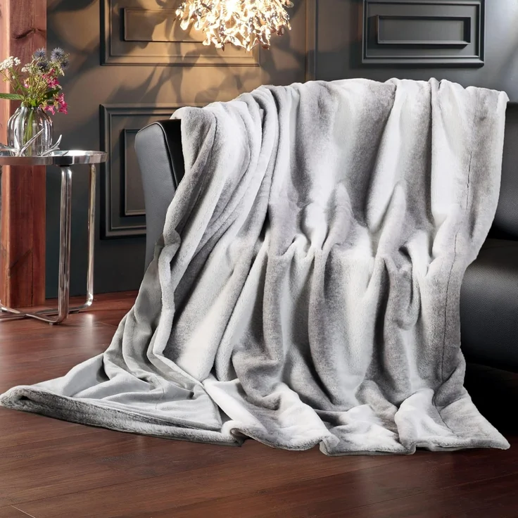 Wohndecke Luxus Chalet, Delindo Lifestyle, XXL Kuscheldecke fürs Sofa, Webpelzdecke – Bild 1