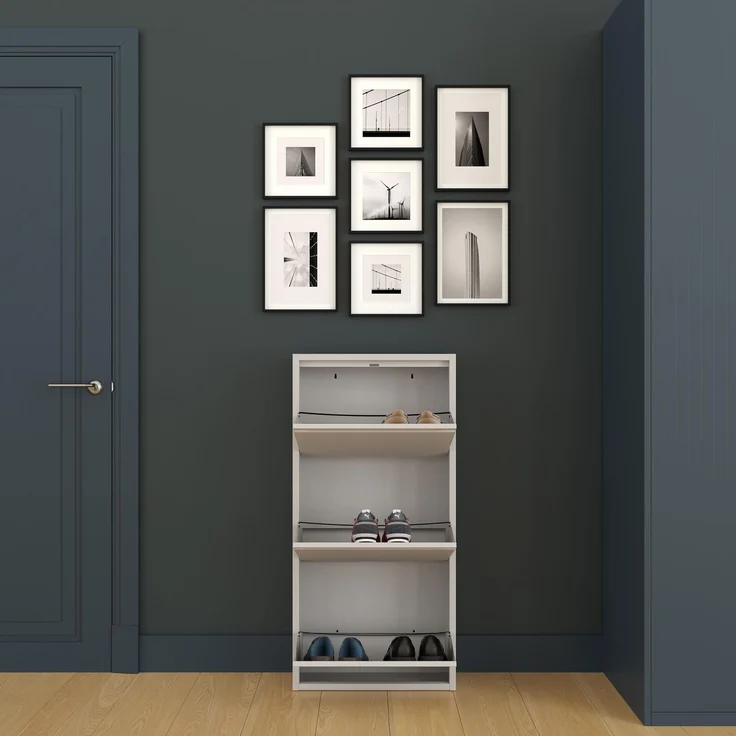 Schuhkipper, Metall 50 x 15 x 103,5 cm, grau RAL 7035 – Bild 7