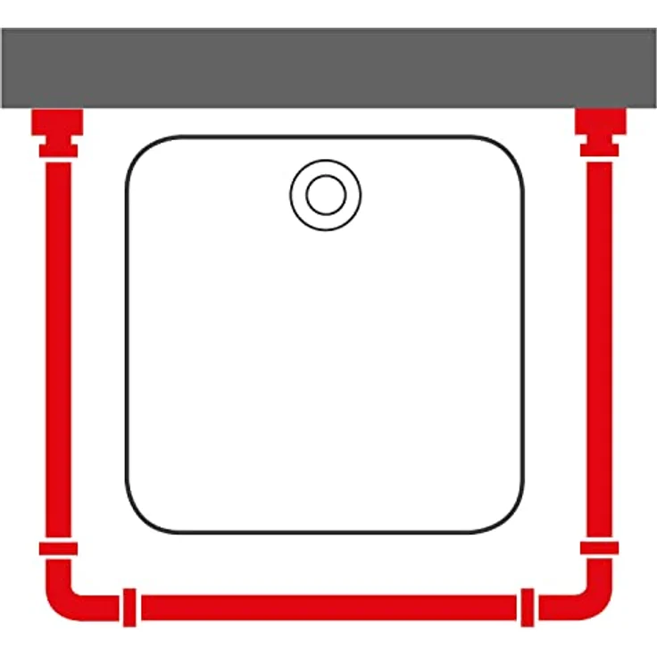 Sealskin Easy Roll Duschvorhangstange, Komplett-Set inkl. Duschstange, Deckenbefestigung und Ringe, Duschvorhanghalterung zur Montage auf Maß, L-Form, U-Form und Ecke möglich, Aluminium, Schwarz – Bild 5