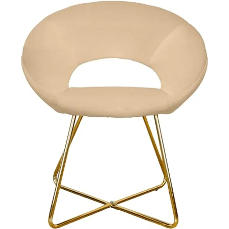 GARDENIA Vellutino Sessel rund London Sand, Wildleder, 65 x 59 x 74 cm – Bild 3