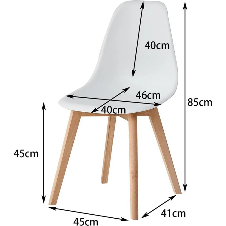 Esszimmerstühle 4er Set Beine massiv Buchenholz Hochzeit Weiß 4 Stühle – Bild 3