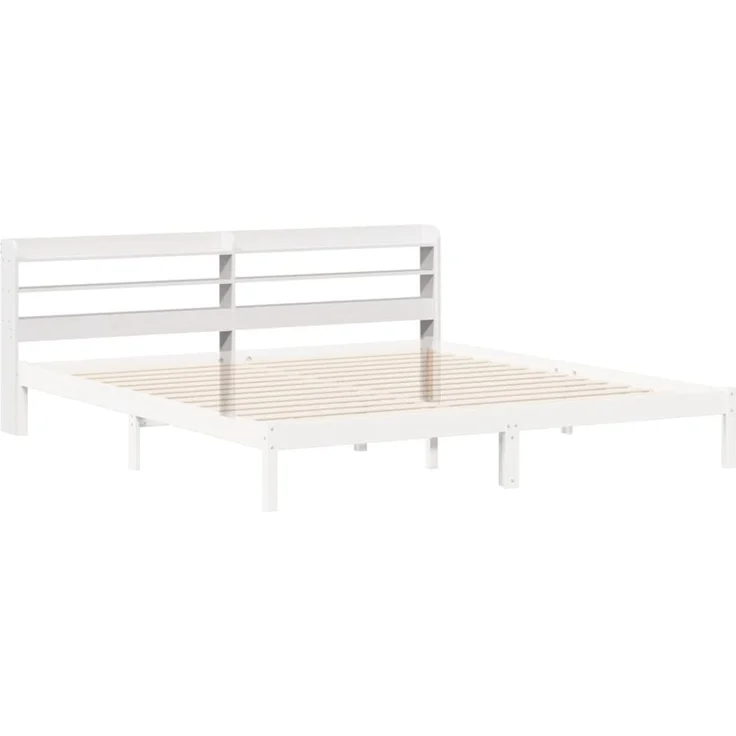 vidaXL Kopfteil mit Ablagen Weiß 200 cm Massivholz Kiefer (Art-Nr 850939) – Bild 6