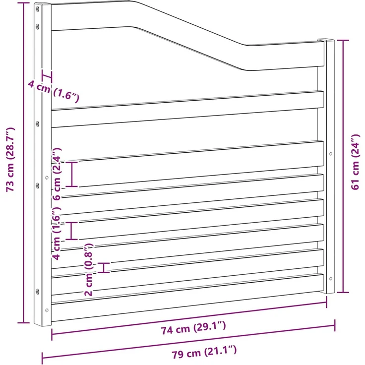vidaXL Armlehnen 2 stk. Braun 79 x 4 x 73 cm Massivholz Akazie 900592 – Bild 10