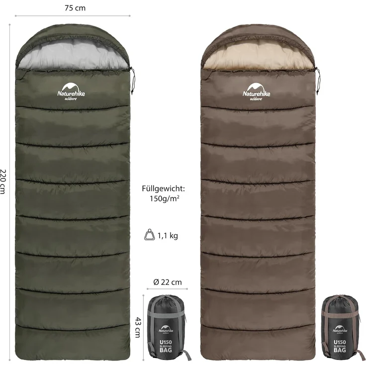 Naturehike Deckenschlafsack - Sleeping Bag, 7°C warmes und kühles Wetter -leicht, Jugendliche und Erwachsene zum Wandern, Rucksackreisen und Campen – Bild 6