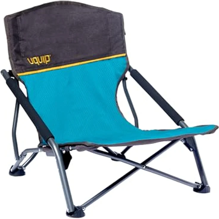 Uquip Strandstuhl Sandy Campingstuhl Faltstuhl Klappstuhl Faltbar Niedrig 120 kg Blue/Grey – Bild 2