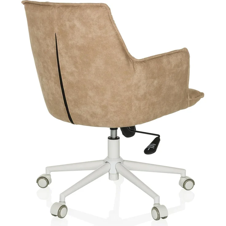 hjh LIVING Homeoffice Stuhl gepolstert SOLAO Life W Schreibtischstuhl Drehstuhl höhenverstellbar, Stoffbezug Beige – Bild 9