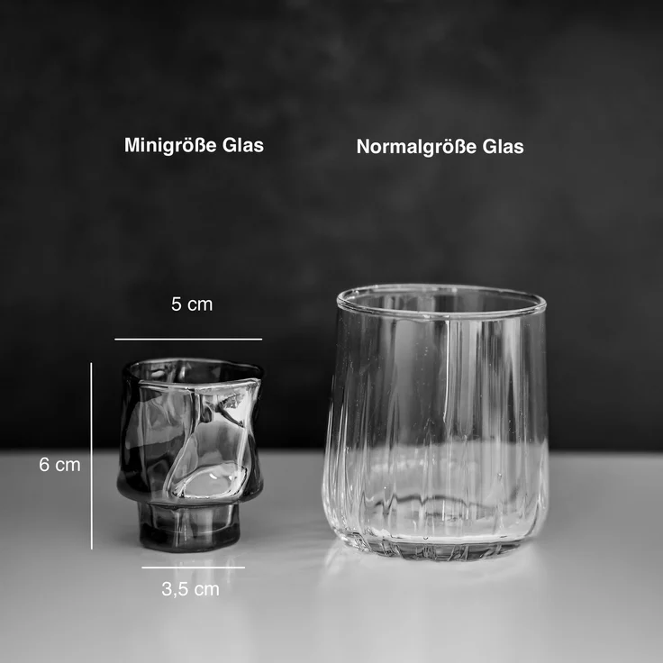 Mini-Gläser 70 ml - 6er Set für Getränke & Desserts - Grau – Bild 6