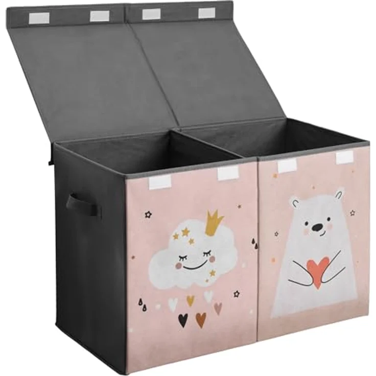 Navaris Aufbewahrungsbox Kinder Aufbewahrungsbox groß - Spielzeug Aufbewahrung - Box pink (1 St) – Bild 4