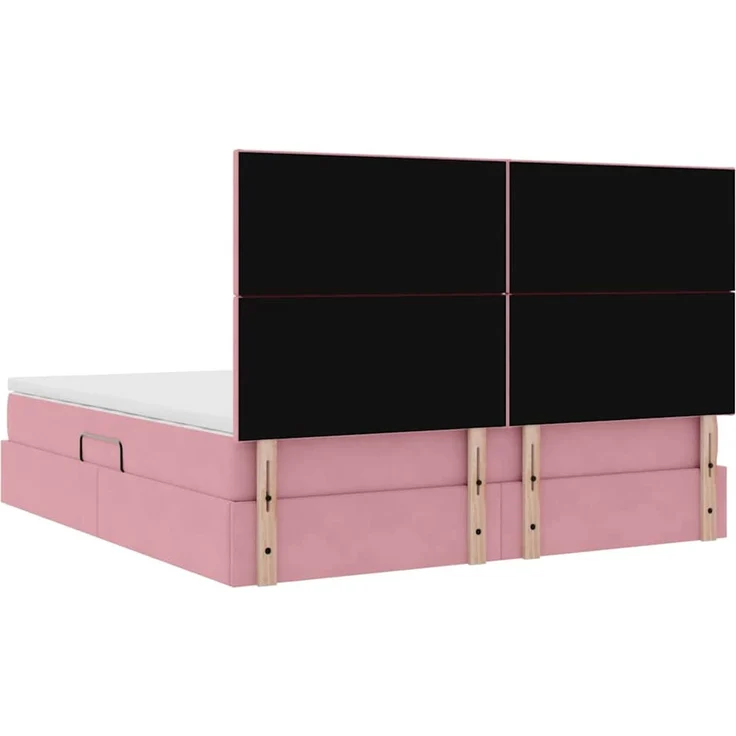 vidaXL LED-Speicherbett mit Matratze Rosa 180 x 200 cm Samt 3372626 – Bild 12