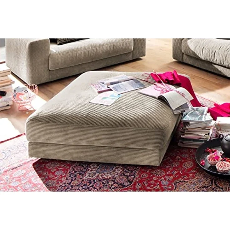 KAWOLA Hocker MADELINE, Big Hocker Polsterhocker Cord verschiedene Farben – Bild 5