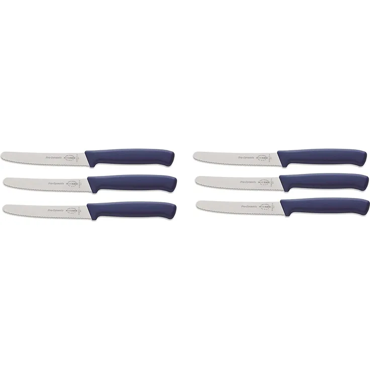 F. DICK ProDynamic Allzweckmesser-Set 6-tlg. mit Wellenschliff Küchenmesser blau
