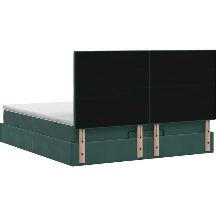 vidaXL Ottoman Bett mit Matratze Dunkelgrün 180 x 200 cm Samt 3457668 – Bild 9