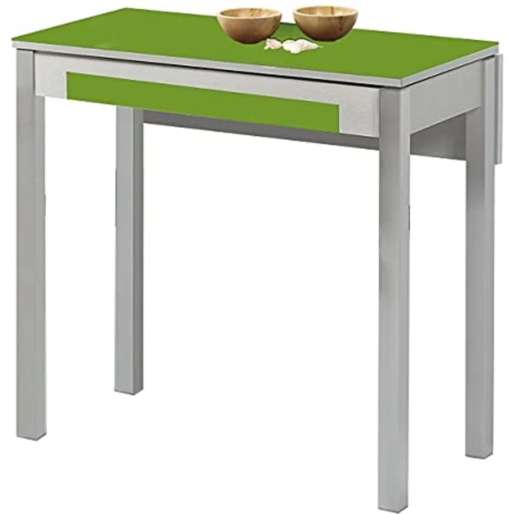 ASTIMESA Küchentisch, Metall, Grün, 80x40 cm, ausziehbar 80x60 cm – Bild 1