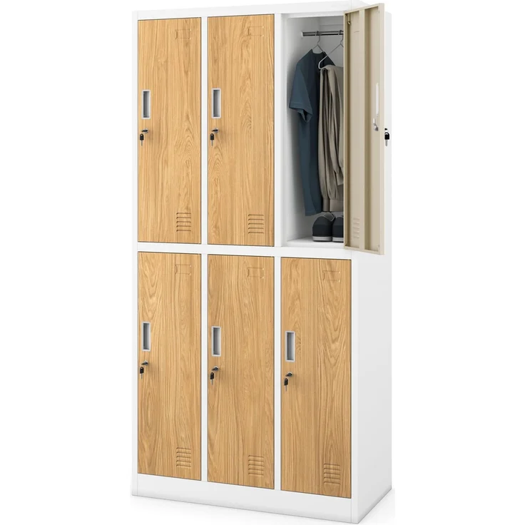 Jan Nowak Umkleideschrank Metall, Spindschrank mit 6 Fächern, abschließbar