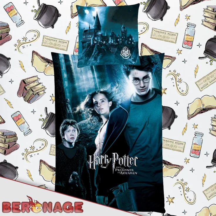 BERONAGE Wendebettwäsche Harry Potter Bettwäsche Azkaban Blau Linon / Renforcé, Baumwolle, 2 teilig – Bild 4