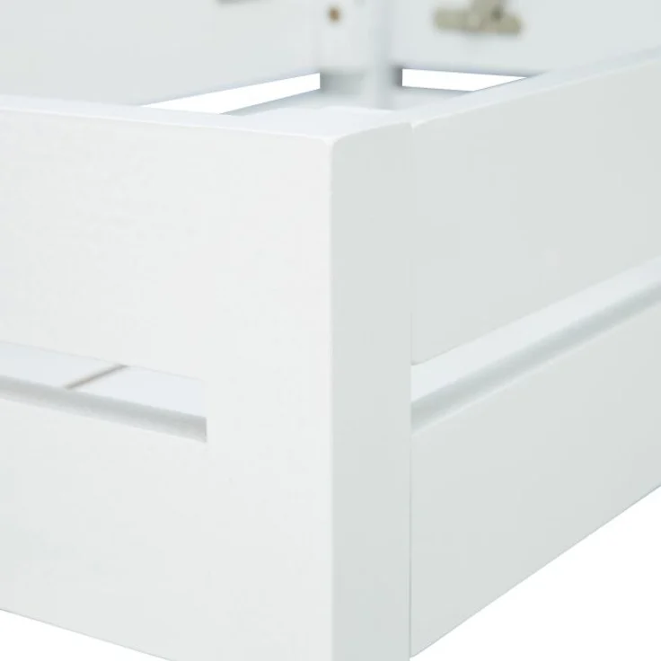 Relaxdays Regal mit Ablagen und Klappe, Bambus weiß, 46 x 29,5 x 76,5 cm – Bild 9