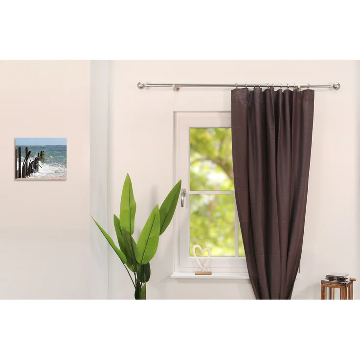 Deco-Raum® Gardinenstange 1-lauf 25mm Kugel | Länge: 230cm | Material: Metall | Farbe: Edelstahl-optik – Bild 7