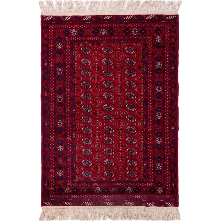 Afghan Teppich - Buchara - 189x133 cm - dunkelrot – Bild 1
