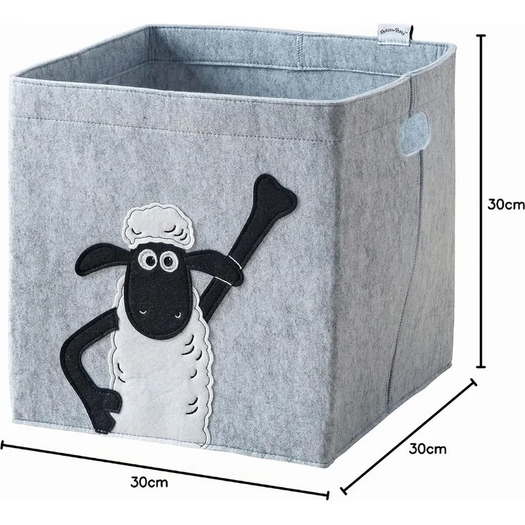 LIFENEY meets Shaun das Schaf Aufbewahrungsbox für Kinder - Filz-Box mit dem kultigen Schaf zum Verstauen von Spielzeug - 30 x 30 x 30 cm passend für klassische Würfelregale – Bild 8
