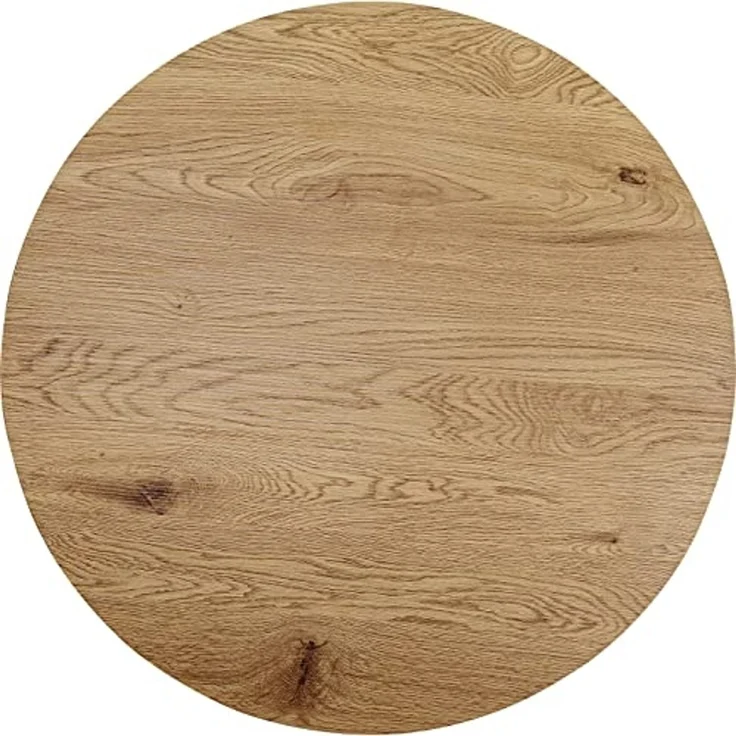 Kare Design Tisch Schickeria, Braun, 80cm Durchmesser, Esstisch, Eichenholz Optik, Stahlgestell, Rund, Esszimmer – Bild 5