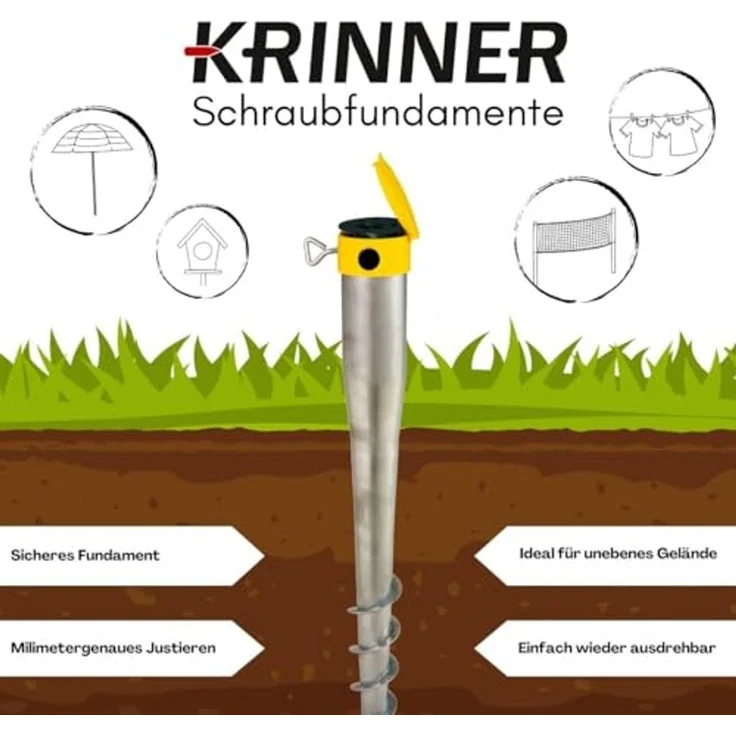 Krinner Bodendübel Bodenhülse Bodenschraube Kompakt Allround ca. 55 cm – Bild 6