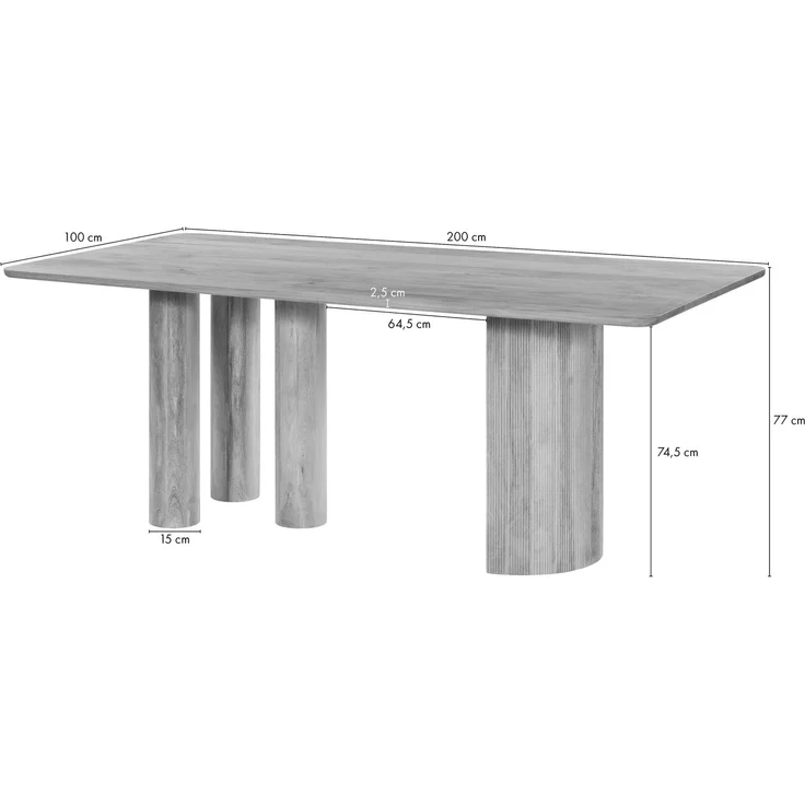 Esstisch Mango 200 x 100 x 77 dunkelbraun lackiert FLORENZ #211 – Bild 6