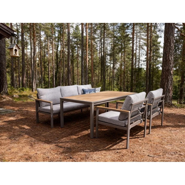 Primaster Gartenmöbel-Set Porto Aluminium in Holzoptik – Bild 2