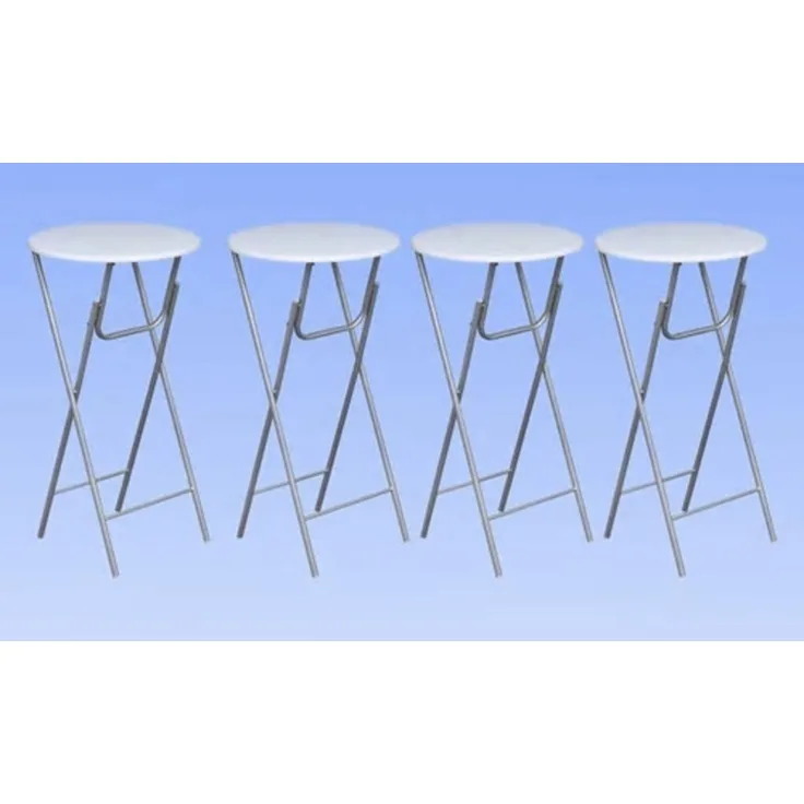 vidaXL Stehtische 4 Stk. mit MDF Tischplatte Weiß 60650