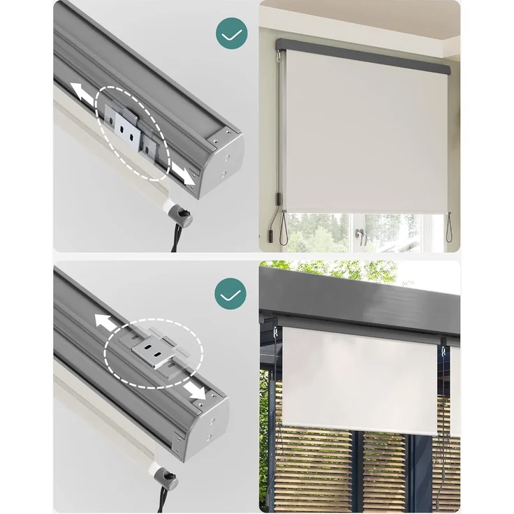 SONGMICS 1.6 x 2.5m Senkrechtmarkise für Balkon, Terrasse, Vertikalmarkise für außen, Markise für Windschutz, Sonnenschutz und Sichtschutz, wasserfest, beige Die Serie Classic GSA165BE – Bild 5