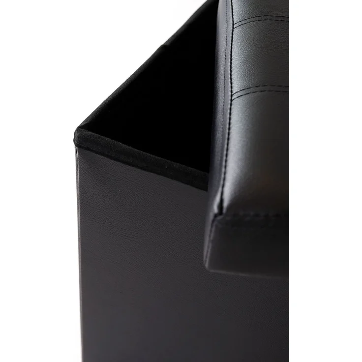 dibea Sitzbank faltbar, stabil & komfortabel, mit großem Stauraum (80 L), Kunstlederbezug & gepolsterter Sitzfläche, 76x38x38 cm, schwarz – Bild 7