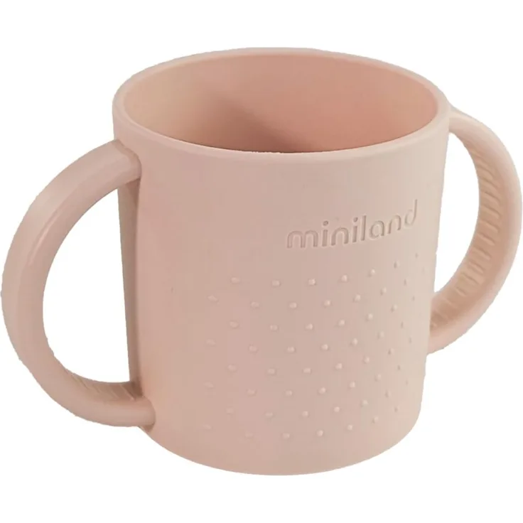 Miniland Baby-Lernbecher mit Griffen 250 ml, Hygienischer Trinklernbecher „Schimmelfrei“ ohne Ventile, Fördert die orale Entwicklung (BLW), Spülmaschinen- und Mikrowellengeeignet, ab 6 Monaten | Candy