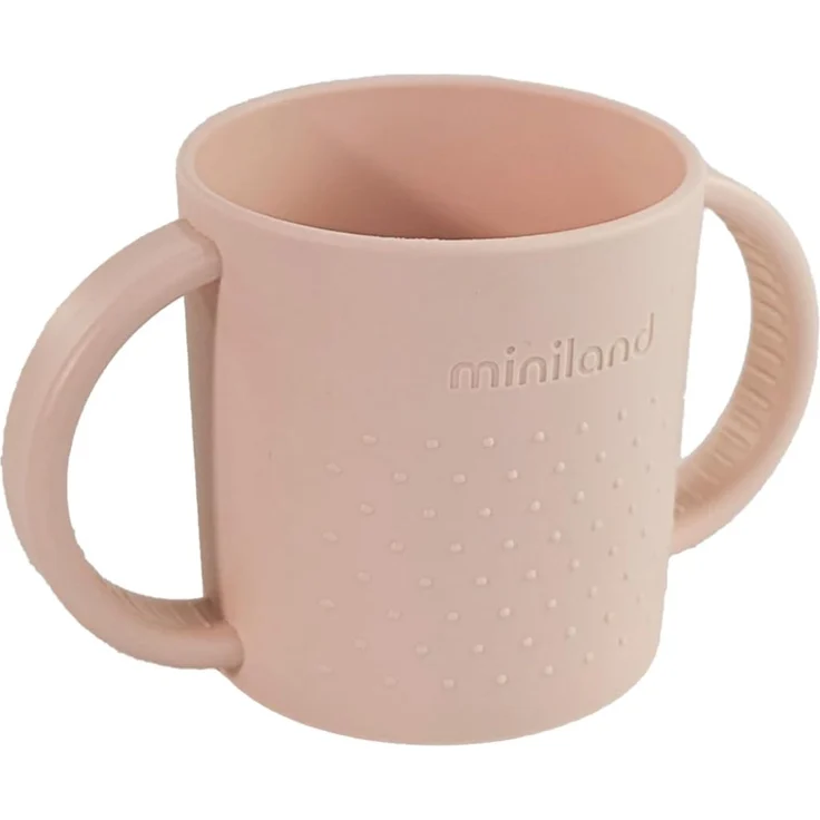 Miniland Baby-Lernbecher mit Griffen 250 ml, Hygienischer Trinklernbecher „Schimmelfrei“ ohne Ventile, Fördert die orale Entwicklung (BLW), Spülmaschinen- und Mikrowellengeeignet, ab 6 Monaten | Candy