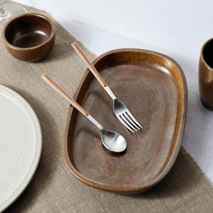 PINTINOX Besteck-Set Sushi (30-tlg), 6 Personen, Edelstahl 18/0, Kunststoff, Satiniert mit Kunststoffgriff in Holz-Optik – Bild 4