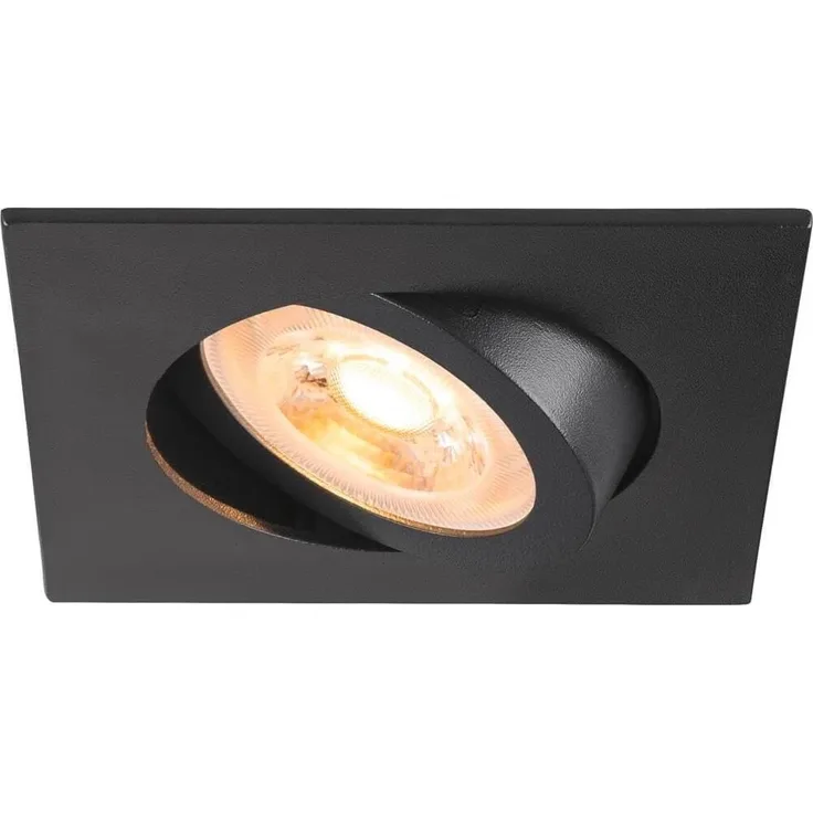SLV NEW TRIA® 68, Deckeneinbauleuchte, quadratisch, max. 10W GU10, schwarz - Einbauleuchten
