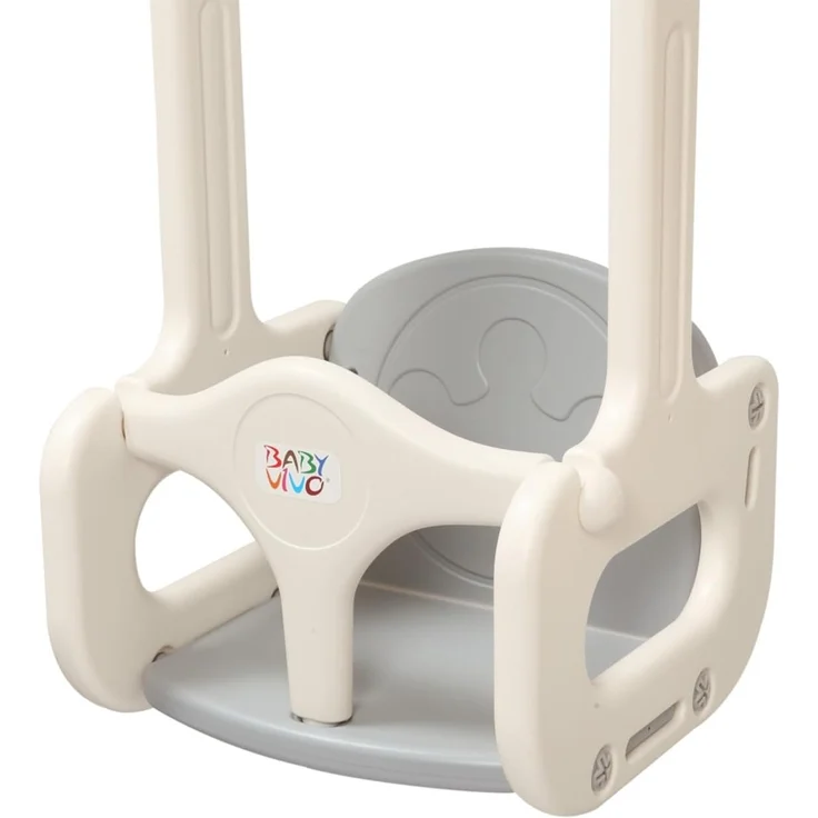 Baby Vivo Kinderrutsche / Rutsche mit Basketballkorb - Quacki in Weiß / Beige – Bild 7