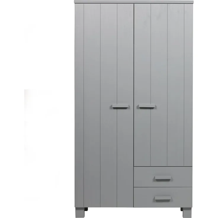 Kleiderschrank Dennis aus Kiefernholz, Hellgrau