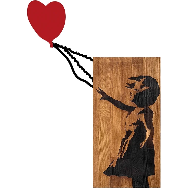 dekoratives Wandaccessoire aus Holz, 'Ma-366', 83 x 3 x 60, Nussbaum, Schwarz – Bild 8