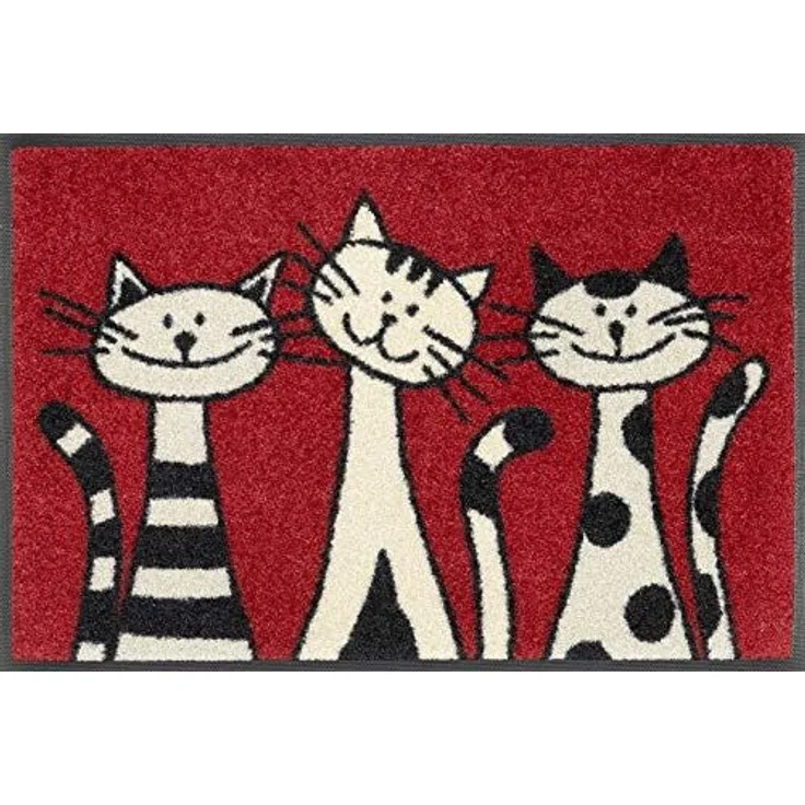 wash+dry by Kleen-Tex Fußmatte wash+dry Schmutzfangmatte Three Cats - 40 x 60 cm, Höhe: 0 mm
