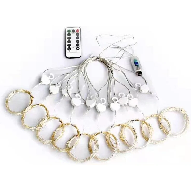 Montegoni Lichterkette 3x3M 300 LED Lichterkette, USB betrieben, Fernbedienung, 8 Modi mit warmweißem Licht und IP65 wasserdicht – Bild 6