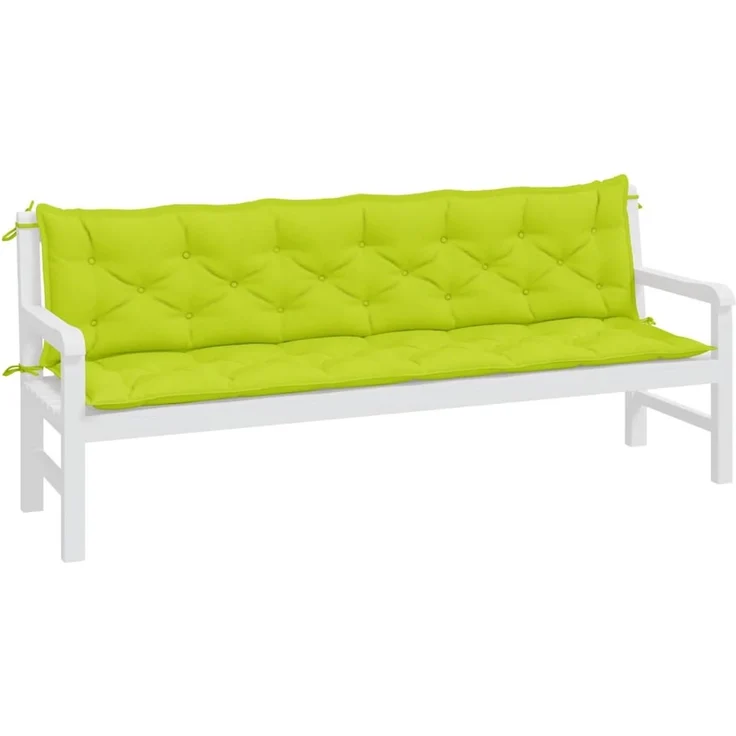 vidaXL Gartenbank-Auflagen 2 Stk. Hellgrün 200x50x7 cm Oxford-Gewebe 361746 – Bild 2