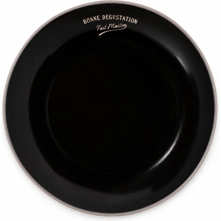 Dessertteller Teller Bonne dégustation Keramik 22cm Antic Line SEB17174 Schwarz