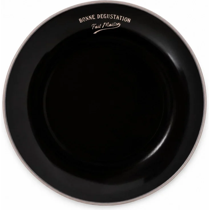 Dessertteller Teller Bonne dégustation Keramik 22cm Antic Line SEB17174 Schwarz