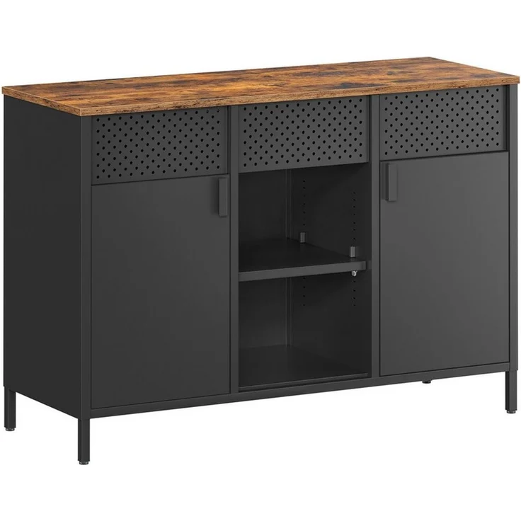 Songmics Aufbewahrungsschrank, Holzspannplatte braun, 40 x 110 x 76 cm – Bild 1