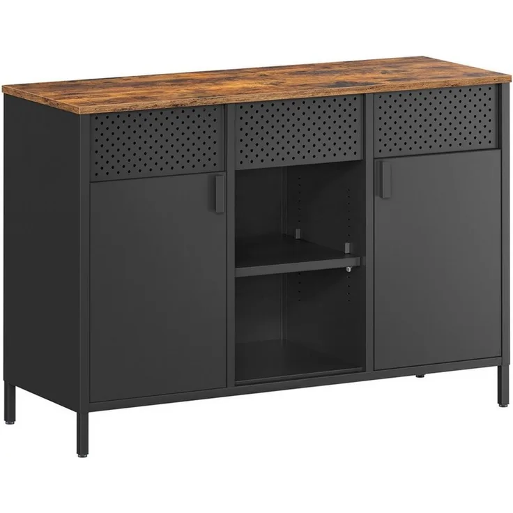 Songmics Aufbewahrungsschrank, Holzspannplatte braun, 40 x 110 x 76 cm
